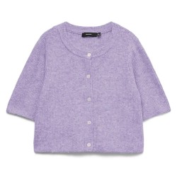 Жилетка Vero moda Soffe cardigan - Purple (Pastel Lilac / Detail Melange) жилетка,мъжки,пуловери,дамски,пуловери,vero,moda,soffe,cardigan,purple,(pastel,lilac,detail,melange)