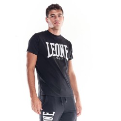 Тениска Leone1947 Big Logo short sleeve T-shirt - Black (Black / White) тениска,мъжки,тениски,дамски,тениски,leone1947,big,logo,short,sleeve,t,shirt,black,(black,white)