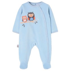 Boboli 214052 Long Sleeve Pelele - Blue (Fog) детски,пижами,boboli,214052,long,sleeve,pelele,blue,(fog)