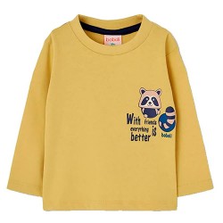 Тениска Boboli 524045 long sleeve T-shirt - Yellow (Kiwi) тениска,мъжки,тениски,дамски,тениски,boboli,524045,long,sleeve,t,shirt,yellow,(kiwi)
