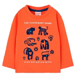 Тениска Boboli 524078 long sleeve T-shirt - Orange (Carrot) тениска,мъжки,тениски,дамски,тениски,boboli,524078,long,sleeve,t,shirt,orange,(carrot)
