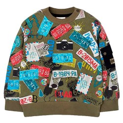 блуза,детски,блузи,boboli,544058,sweatshirt,green,(print)