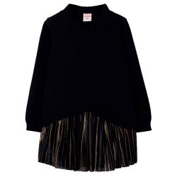 Рокля Boboli 784076 long sleeve dress - Black (Black) рокля,дамски,поли,и,рокли,boboli,784076,long,sleeve,dress,black,(black)