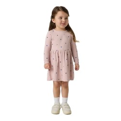 Рокля Name it Nutti long sleeve short dress - Pink (Burnished Lilac / AOP Hearts) рокля,дамски,поли,и,рокли,name,it,nutti,long,sleeve,short,dress,pink,(burnished,lilac,aop,hearts)