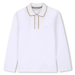 BOSS J53379 long sleeve polo - White (White) дамски,блузи,с,яка,мъжки,блузи,с,яка,boss,j53379,long,sleeve,polo,white,(white)