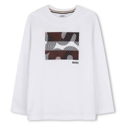 Тениска BOSS J53406 long sleeve T-shirt - White (White) тениска,мъжки,тениски,дамски,тениски,boss,j53406,long,sleeve,t,shirt,white,(white)