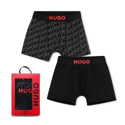 Боксерки HUGO G01312 boxers 2 units - Black (Black) боксерки,детско,бельо,hugo,g01312,boxers,2,units,black,(black)