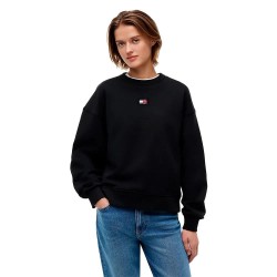 Блуза Tommy jeans Bxy Badge Crew sweatshirt - Black (Black) блуза,дамски,блузи,tommy,jeans,bxy,badge,crew,sweatshirt,black,(black)