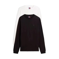 тениска,мъжки,тениски,дамски,тениски,tommy,jeans,dm0dm22148,long,sleeve,t,shirt,2,units,white,black,(ecru,black)
