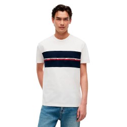 Тениска Tommy jeans DM0DM23245 short sleeve T-shirt - White (Ancient White) тениска,мъжки,тениски,дамски,тениски,tommy,jeans,dm0dm23245,short,sleeve,t,shirt,white,(ancient,white)