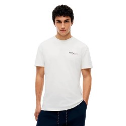 Тениска Tommy jeans DM0DM23375 short sleeve T-shirt - White (Ancient White) тениска,мъжки,тениски,дамски,тениски,tommy,jeans,dm0dm23375,short,sleeve,t,shirt,white,(ancient,white)