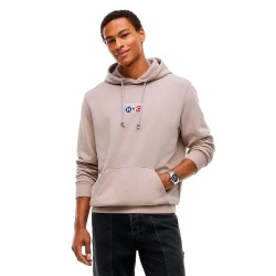 суичър,мъжки,пуловери,tommy,jeans,dm0dm23584,hoodie,beige,(limestone,dust)