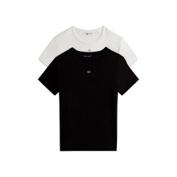 Тениска Tommy jeans DW0DW21430 short sleeve T-shirt 2 units - White / Black (Ecru / Black) тениска,мъжки,тениски,дамски,тениски,tommy,jeans,dw0dw21430,short,sleeve,t,shirt,2,units,white,black,(ecru,black)