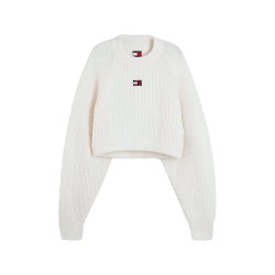 Блуза Tommy jeans DW0DW22024 sweater - White (Off White) блуза,мъжки,пуловери,дамски,пуловери,tommy,jeans,dw0dw22024,sweater,white,(off,white)