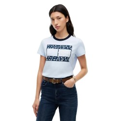 Тениска Tommy jeans DW0DW23258 short sleeve T-shirt - White (Sheer Blue) тениска,мъжки,тениски,дамски,тениски,tommy,jeans,dw0dw23258,short,sleeve,t,shirt,white,(sheer,blue)