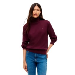 Блуза Tommy jeans DW0DW23361 high neck sweater - Purple (Calypso Berry) блуза,мъжки,пуловери,дамски,пуловери,tommy,jeans,dw0dw23361,high,neck,sweater,purple,(calypso,berry)