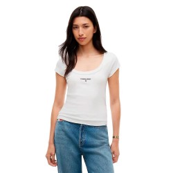 Тениска Tommy jeans DW0DW23522 short sleeve T-shirt - White (Ecru) тениска,мъжки,тениски,дамски,тениски,tommy,jeans,dw0dw23522,short,sleeve,t,shirt,white,(ecru)