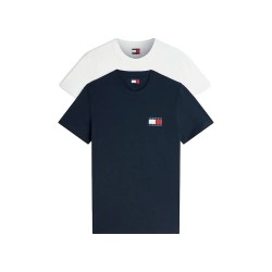 тениска,мъжки,тениски,дамски,тениски,tommy,jeans,essential,flag,slim,fit,short,sleeve,t,shirt,2,units,white,blue,(dark,night,navy,ecru)