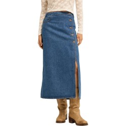 Пола Billabong Day Off De SK denim skirt - Blue (Medium Denim) пола,дамски,поли,и,рокли,billabong,day,off,de,sk,denim,skirt,blue,(medium,denim)