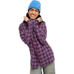 Карирана риза Roxy Let It Go Check long sleeve shirt - Purple (Blackberry Wine Purple Plaid) карирана,риза,дамски,ризи,мъжки,ризи,roxy,let,it,go,check,long,sleeve,shirt,purple,(blackberry,wine,purple,plaid)