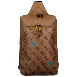 Guess Milano crossbody refurbished - Brown (BeigeBlue) всички,чанти,guess,milano,crossbody,refurbished,brown,(beigeblue)
