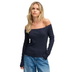 фланелка,с,дълъг,ръкав,дамски,топове,superdry,athletic,essential,lace,long,sleeve,top,blue,(standard,navy)