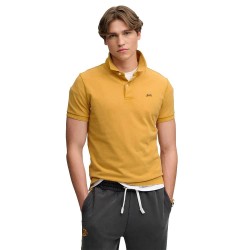Superdry Classic Pique short sleeve polo - Yellow (Denim Co Ochre Brown) дамски,блузи,с,яка,мъжки,блузи,с,яка,superdry,classic,pique,short,sleeve,polo,yellow,(denim,co,ochre,brown)