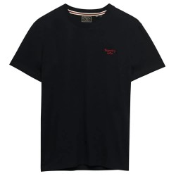Тениска Superdry Essential Serif Logo short sleeve T-shirt - Black (Black/Neon Red) тениска,мъжки,тениски,дамски,тениски,superdry,essential,serif,logo,short,sleeve,t,shirt,black,(black,neon,red)