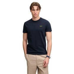 Тениска Superdry Essential Stacked Logo Embroidered short sleeve T-shirt - Blue (Eclipse Navy/Neon Lime) тениска,мъжки,тениски,дамски,тениски,superdry,essential,stacked,logo,embroidered,short,sleeve,t,shirt,blue,(eclipse,navy,neon,lime)
