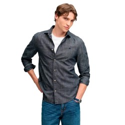 риза,с,дълъг,ръкав,дамски,ризи,мъжки,ризи,superdry,essentials,chambray,long,sleeve,shirt,grey,(rinse,indigo)