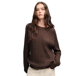 Блуза Superdry Slouchy Cable sweater - Brown (Chocolate Brown Marl) блуза,мъжки,пуловери,дамски,пуловери,superdry,slouchy,cable,sweater,brown,(chocolate,brown,marl)