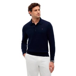 Tommy hilfiger MW0MW36519 Cashmere long sleeve polo - Blue (Desert Sky) дамски,блузи,с,яка,мъжки,блузи,с,яка,tommy,hilfiger,mw0mw36519,cashmere,long,sleeve,polo,blue,(desert,sky)