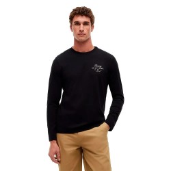 Тениска Tommy hilfiger MW0MW43225 long sleeve T-shirt - Black (Black) тениска,мъжки,тениски,дамски,тениски,tommy,hilfiger,mw0mw43225,long,sleeve,t,shirt,black,(black)