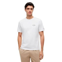 Тениска Tommy hilfiger MW0MW44258 short sleeve T-shirt - White (White) тениска,мъжки,тениски,дамски,тениски,tommy,hilfiger,mw0mw44258,short,sleeve,t,shirt,white,(white)