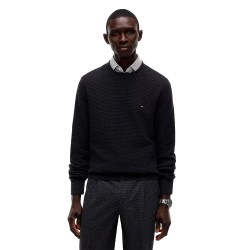 Блуза Tommy hilfiger MW0MW44759 sweater - Black (Dark Grey Heather) блуза,мъжки,пуловери,дамски,пуловери,tommy,hilfiger,mw0mw44759,sweater,black,(dark,grey,heather)