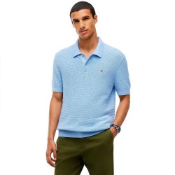 Tommy hilfiger MW0MW44761 short sleeve polo - Blue (Vessel Blue Heather) дамски,блузи,с,яка,мъжки,блузи,с,яка,tommy,hilfiger,mw0mw44761,short,sleeve,polo,blue,(vessel,blue,heather)