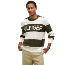 Блуза Tommy hilfiger MW0MW44771 sweater - Green (Mountain Pine / Stripe) блуза,мъжки,пуловери,дамски,пуловери,tommy,hilfiger,mw0mw44771,sweater,green,(mountain,pine,stripe)