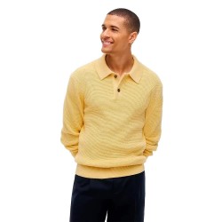 Tommy hilfiger MW0MW44773 long sleeve polo - Yellow (Light Daffodil) дамски,блузи,с,яка,мъжки,блузи,с,яка,tommy,hilfiger,mw0mw44773,long,sleeve,polo,yellow,(light,daffodil)
