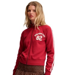 Блуза Superdry Athletic Applique Track Top full zip sweatshirt - Red (Bordeaux Red) блуза,дамски,блузи,superdry,athletic,applique,track,top,full,zip,sweatshirt,red,(bordeaux,red)