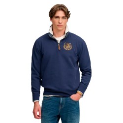 Блуза Superdry Gothic Varsity half zip sweatshirt - Blue (Rich Navy) блуза,мъжки,пуловери,superdry,gothic,varsity,half,zip,sweatshirt,blue,(rich,navy)