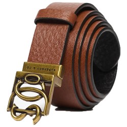 Колан Superdry SD Monogram Leather belt - Brown (Argan Oil Brown / Black) колан,колани,superdry,sd,monogram,leather,belt,brown,(argan,oil,brown,black)