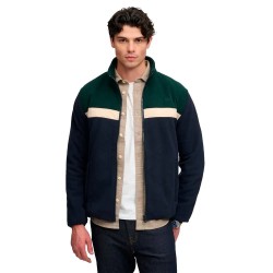 Поларена блуза Superdry Tricolour Fleece Through full zip sweatshirt - Blue (Eclipse Navy / Green) поларена,блуза,мъжки,пуловери,superdry,tricolour,fleece,through,full,zip,sweatshirt,blue,(eclipse,navy,green)