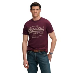 Тениска Superdry Vintage Logo Classic short sleeve T-shirt - Purple (Port Red) тениска,мъжки,тениски,дамски,тениски,superdry,vintage,logo,classic,short,sleeve,t,shirt,purple,(port,red)