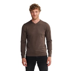 блуза,мъжки,пуловери,дамски,пуловери,petrol,industries,m,ros,kwv200,v,neck,sweater,brown,(mud)