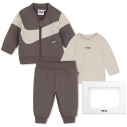 BOSS J53306 set - Brown (Hawk) детски,екипи,детски,облекла,за,момчета,boss,j53306,set,brown,(hawk)