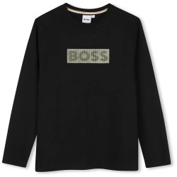 Тениска BOSS J53420 long sleeve T-shirt - Black тениска,мъжки,тениски,дамски,тениски,boss,j53420,long,sleeve,t,shirt,black