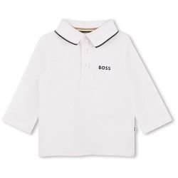 BOSS J53481 long sleeve polo - White (White) дамски,блузи,с,яка,мъжки,блузи,с,яка,boss,j53481,long,sleeve,polo,white,(white)
