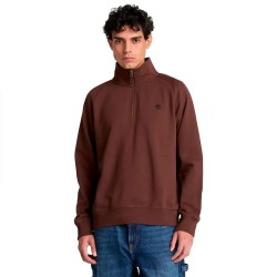 Блуза Timberland Exeter River Tree Embroidered Logo 1/4 Zip sweatshirt - Brown (Chicory Coffee) блуза,мъжки,пуловери,timberland,exeter,river,tree,embroidered,logo,1,4,zip,sweatshirt,brown,(chicory,coffee)