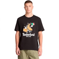Тениска Timberland Qtm Front Boot Graphic City Milan short sleeve T-shirt - Black (Black) тениска,мъжки,тениски,дамски,тениски,timberland,qtm,front,boot,graphic,city,milan,short,sleeve,t,shirt,black,(black)