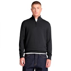 блуза,мъжки,пуловери,дамски,пуловери,timberland,williams,river,cotton,1,4,zip,sweater,black,(black)